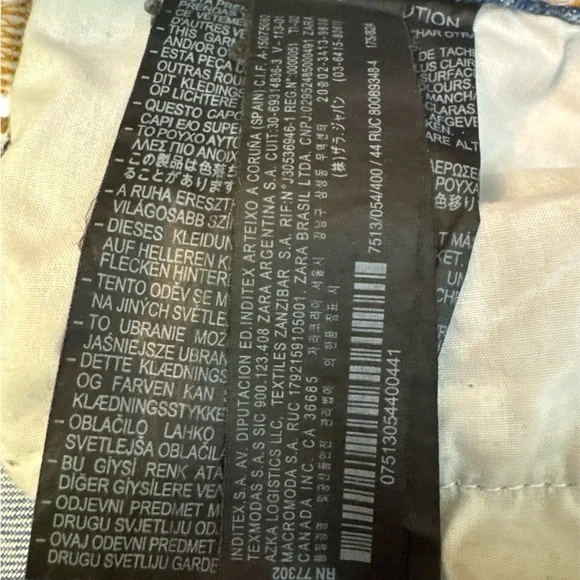 Zara Relaxed Fit Wide Leg Distressed Jeans Light Blue Euro 44 US 12 - Picture 4 of 6